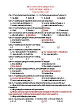 Đề cương ôn tập học kì I Tin học 11 (Có đáp án) - Năm học 2016-2017 - Trường THPT Thới Long